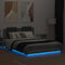 vidaXL Bed Frame with LED without Mattress Grey Sonoma 150x200 cm King Size