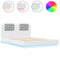 vidaXL Bed Frame with LED without Mattress White 120x200 cm