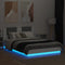 vidaXL Bed Frame with LED without Mattress White 120x200 cm