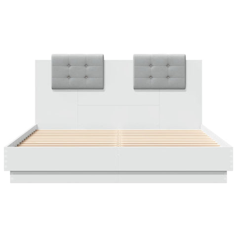 vidaXL Bed Frame with LED without Mattress White 120x200 cm
