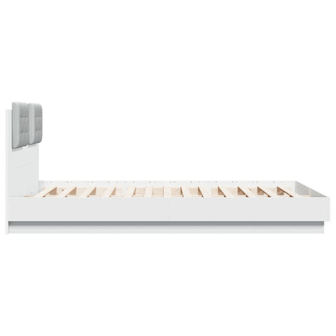 vidaXL Bed Frame with LED without Mattress White 120x200 cm