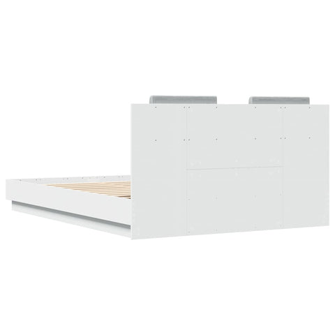vidaXL Bed Frame with LED without Mattress White 120x200 cm