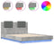 vidaXL Bed Frame with LED without Mattress Concrete Grey 120x200 cm