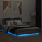 vidaXL Bed Frame with LED without Mattress Concrete Grey 120x200 cm
