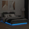 vidaXL Bed Frame with LED without Mattress Grey Sonoma 120x200 cm