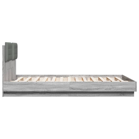 vidaXL Bed Frame with LED without Mattress Grey Sonoma 120x200 cm