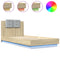 vidaXL Bed Frame with LED without Mattress Sonoma Oak 100x200 cm