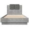 vidaXL Bed Frame with LED without Mattress Concrete Grey 100x200 cm