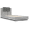 vidaXL Bed Frame with LED without Mattress Grey Sonoma 100x200 cm