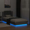 vidaXL Bed Frame with LED without Mattress Grey Sonoma 100x200 cm
