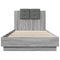 vidaXL Bed Frame with LED without Mattress Grey Sonoma 100x200 cm