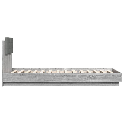 vidaXL Bed Frame with LED without Mattress Grey Sonoma 100x200 cm
