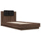 vidaXL Bed Frame with LED without Mattress Brown Oak 90x200 cm