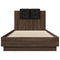 vidaXL Bed Frame with LED without Mattress Brown Oak 90x200 cm