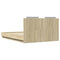 vidaXL Bed Frame with LED without Mattress Sonoma Oak 135x190 cm Double