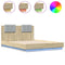 vidaXL Bed Frame with LED without Mattress Sonoma Oak 120x190 cm Small Double