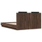 vidaXL Bed Frame with LED without Mattress Brown Oak 120x190 cm Small Double