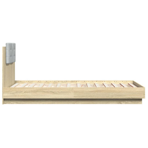 vidaXL Bed Frame with LED without Mattress Sonoma Oak 90x190 cm Single