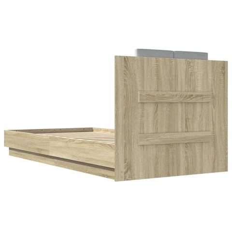vidaXL Bed Frame with LED without Mattress Sonoma Oak 90x190 cm Single