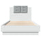 vidaXL Bed Frame with LED without Mattress White 75x190 cm Small Single