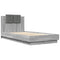 vidaXL Bed Frame with LED without Mattress Grey Sonoma 75x190 cm Small Single