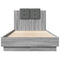 vidaXL Bed Frame with LED without Mattress Grey Sonoma 75x190 cm Small Single