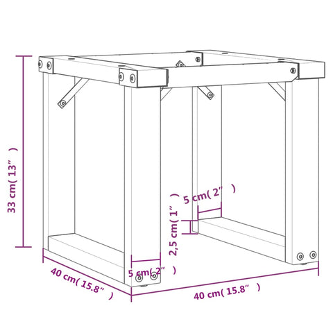 vidaXL Coffee Table Legs O-Frame 40x40x33 cm Steel