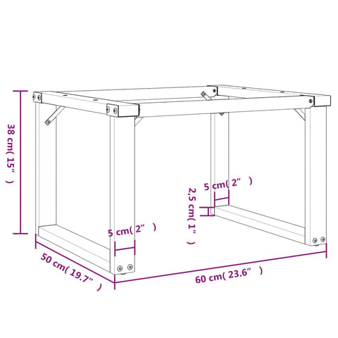 vidaXL Coffee Table Legs O-Frame 60x50x38 cm Steel