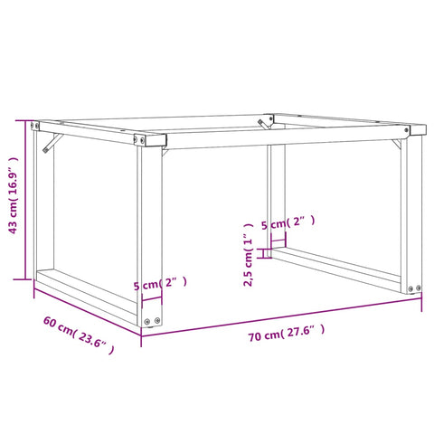 vidaXL Coffee Table Legs O-Frame 70x60x43 cm Steel