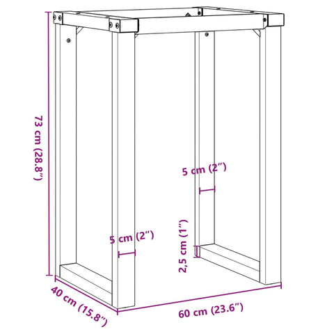 vidaXL Dining Table Legs O-Frame 60x40x73 cm Steel