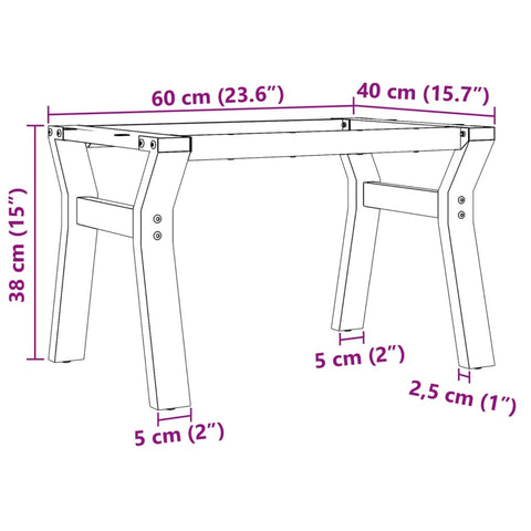 vidaXL Coffee Table Legs Y-Frame 60x40x38 cm Steel