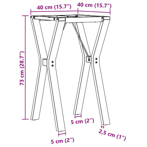 vidaXL Dining Table Legs Y-Frame 40x40x73 cm Steel