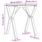 vidaXL Dining Table Legs Y-Frame 60x50x73 cm Steel