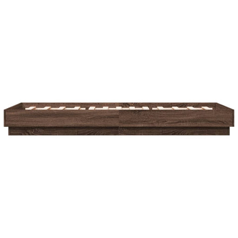 vidaXL Bed Frame without Mattress Brown Oak 100x200 cm Engineered Wood