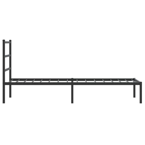 vidaXL Metal Bed Frame without Mattress with Headboard Black 80x200cm