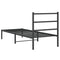 vidaXL Metal Bed Frame without Mattress with Headboard Black 80x200cm