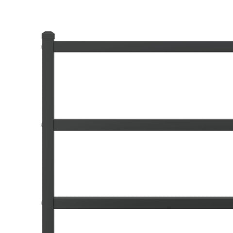 vidaXL Metal Bed Frame without Mattress with Headboard Black 80x200cm