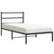 vidaXL Metal Bed Frame without Mattress with Headboard Black 100x190cm