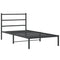 vidaXL Metal Bed Frame without Mattress with Headboard Black 100x190cm