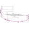 vidaXL Metal Bed Frame without Mattress with Headboard Black 100x190cm