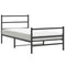 vidaXL Metal Bed Frame without Mattress with Footboard Black 100x190cm