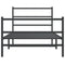 vidaXL Metal Bed Frame without Mattress with Footboard Black 100x190cm
