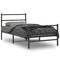 vidaXL Metal Bed Frame without Mattress with Footboard Black 100x190cm
