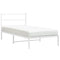 vidaXL Metal Bed Frame without Mattress with Headboard White 107x203cm