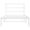 vidaXL Metal Bed Frame without Mattress with Headboard White 107x203cm