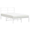 vidaXL Metal Bed Frame without Mattress with Headboard White 120x200cm