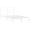 vidaXL Metal Bed Frame without Mattress with Headboard White 120x200cm