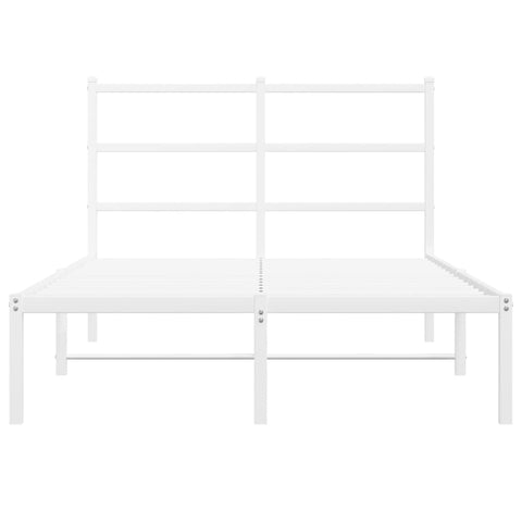 vidaXL Metal Bed Frame without Mattress with Headboard White 120x200cm