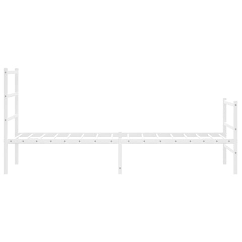 vidaXL Metal Bed Frame without Mattress with Footboard White 75x190cm