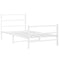 vidaXL Metal Bed Frame without Mattress with Footboard White 100x190cm